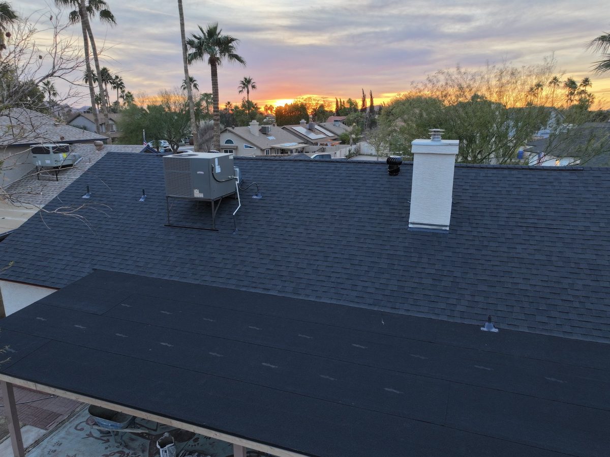 Modern desert home with new tile roof