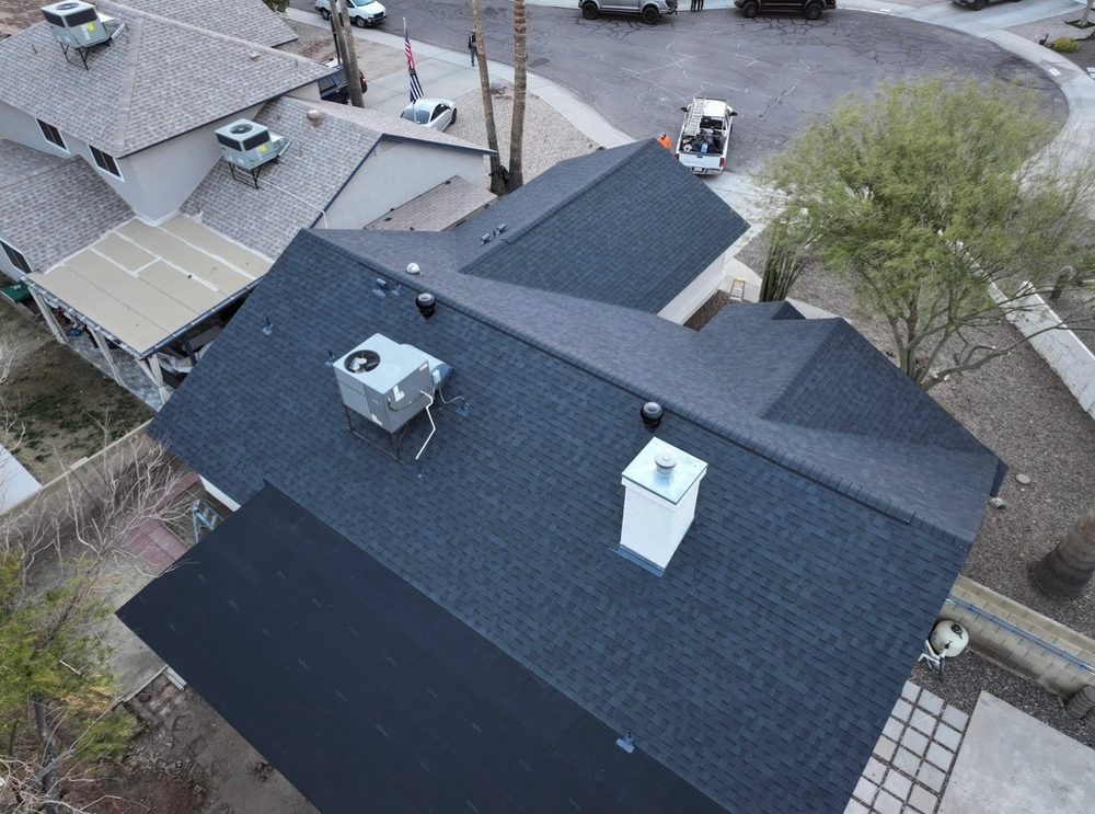 Commercial flat roof with new white coating